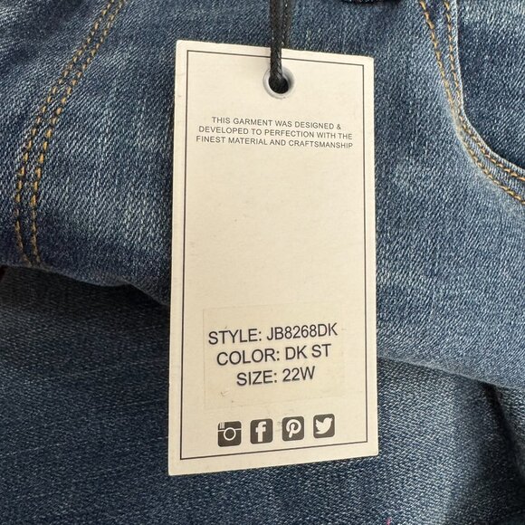 Judy Blue Skinny‎ Fit Jeans 22W Distressed Red Buffalo Plaid NWT PT-2481 - Picture 9 of 13